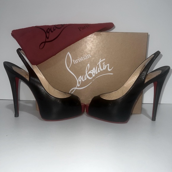 CHRISTIAN LOUBOUTIN Very Privè Private Number black leather platform heels - Picture 5 of 9